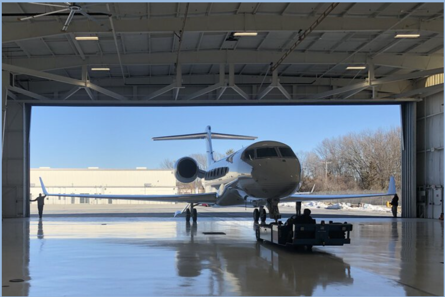 Aircraft entering Hangar